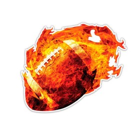 GT Graphics Express Football On Fire - 20" - Large Size Vinyl Sticker - for Truck Car Cornhole Board