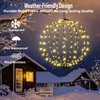 176 LED 13” Outdoor Christmas Light Balls, Solar Hanging Lighted