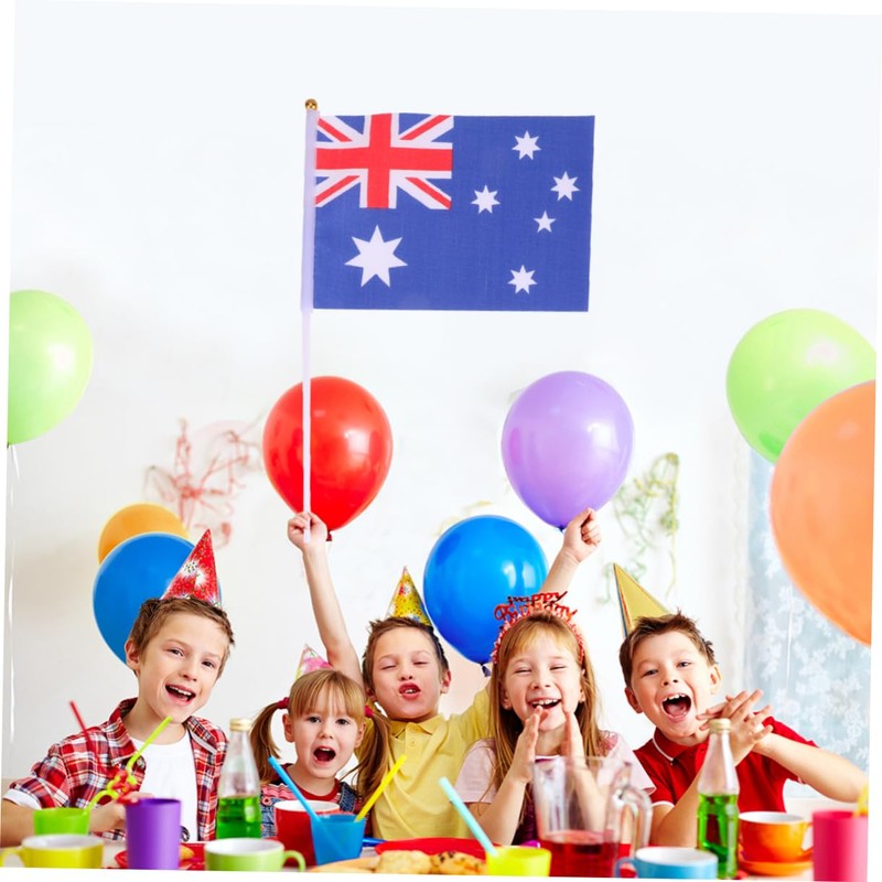 Ciieeo Australia Stick Flag Hand Held Flags Set of 50
