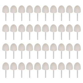 sourcing map 40pcs Wool Felt Mounted Mandrel Points 20mm Head 1/8 Inch Shank Conical Polishing Bits Burrs Felt Polishing Buffing Wheel for Rotary Tool