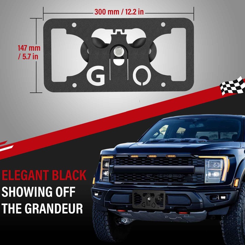 No Drill Front License Frame Compatible with Ford Raptor (3rd