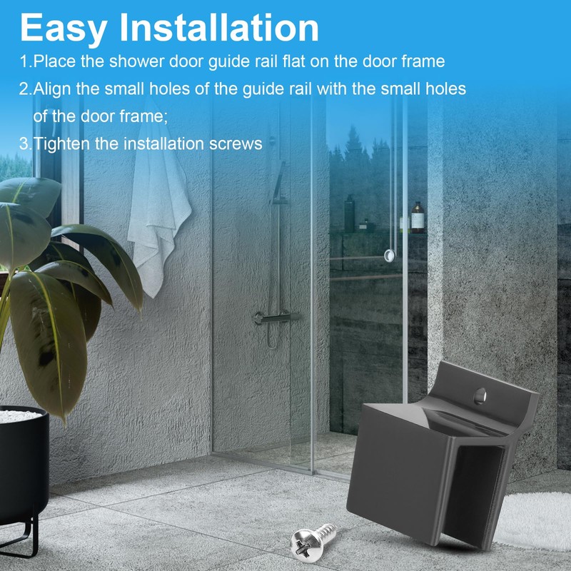 M6209 Sliding Shower Door Bottom Track, 1/2-inch Channel, Suitable for