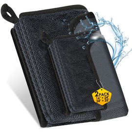 Qinzave 2PACK Car Drying Towel with 2 Sizes 16x24 24x35 Ultra Absorbent, No Streaks, Scratches for Cars, Trucks, SUVs Large Drying Towels Car Detailing with Twisted Loop for Car and Home Cleanups