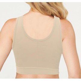 Alessandra B Post Surgery Compression Bra - Front Closure, Adjustable Straps, Wide Underbust Band Nude