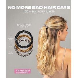 Colorado Home Co Coleteros de Seda de Morera de Lujo Sundaysilks para Mujeres Y Niñas | Gomas para El Pelo Sedosas Y Antideslizantes para Cabello Natu