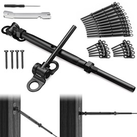 BLIKA 10 Pair 1/8" Black Cable Railing Kit Swage Toggle Turnbuckle Hardware, Adjustable Angle T316 Stainless Steel Cable Railing Kits for 2"x2", 4"x4" Wood Posts, Black Deck Railing Kit for Stairs