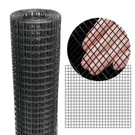 Black Hardware Cloth 20'' x 20' PVC Steel Vinyl Coated 1/2 inch Galvanized Wire Mesh Roll (19 GA) Chicken Wire Fence Roll, for coop Fences,Screen mesh, Rabbit/Snake Fences, Poultry enclosures, etc.