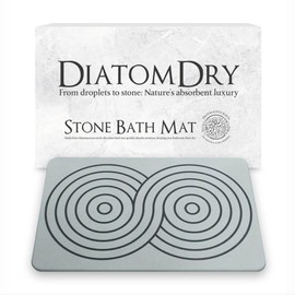 Stone Bath Mat Diatomaceous Earth Non-Slip Shower Mat, Quick Drying Diatomite Bath Stone Mat for Bathroom Floor -Super Absorbent, Natural, Easy to Clean(24×16 in), Grey