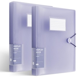 2 Pcs Total120 Pockets A4 Display Folders, A4 Display Book Folder with Plastic Sleeves and Safety Rope Presentation Folders Document Project Folder for School and Offices