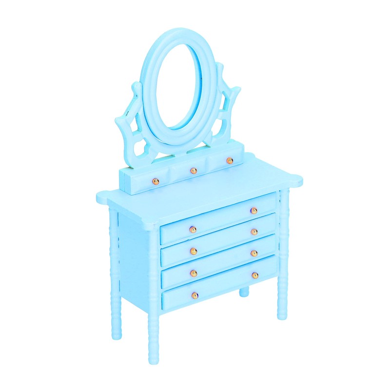 1:12 Scale Dollhouse Toilet Table High Simulation Wooden Miniature Dressing