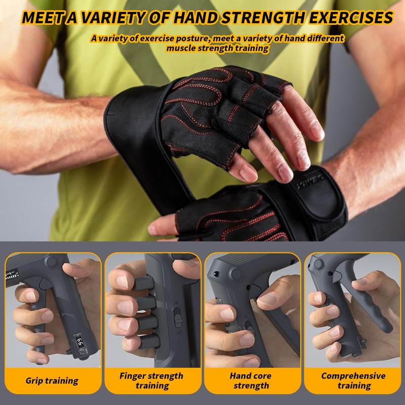 Hand Strength Trainer, Grip Strength Trainer Adjustable, Grip Trainer for