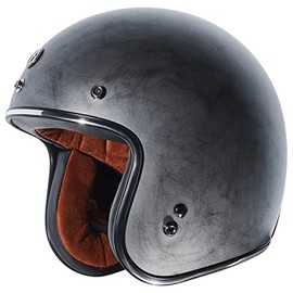 TORC Unisex-Adult Open Face Motorcycle Helmet (Flat Black Weathered Silver, X-Small)