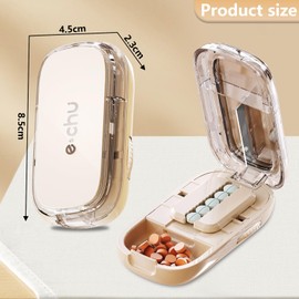 Momowin Tablet Divider, for Small and Large Tablets Pill Cutter, Portable Pill Divider with Storage Compartment, Suitable for Daily Travel