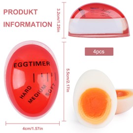 Fzyisw 4Pcs Egg Timer, Colour Changing Egg Timers for Boiling Eggs, Boiled Egg Timer Colour Change for Cooking Soft, Medium and Hard Boiled Eggs, Heat Sensitive Safe Durable Kitchen Tool for Cooking
