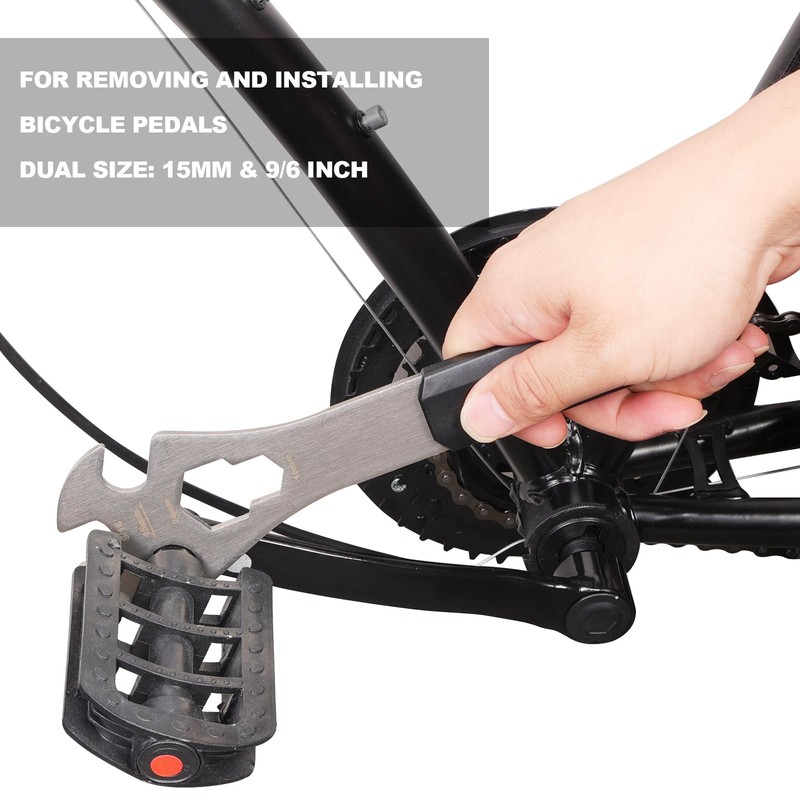 Oumers Pedal Spanner, Bike Pedal Wrench With Long Handle, 15mm