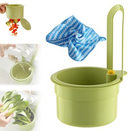 Kitchen Sink Strainer Basket, Adjustable Sink Filter Tray Tap with Fine Mesh Filter Bottom Release, Hanging Sink Drain Basket for Kitchen Sink, Hanging Basket Food Waste Strainer (1/Set Green)