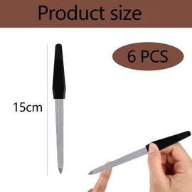 6 PCS Nail Files, Nail Files for Acrylic and Gel Nails, Nail Files for Natural Nails, Metal Nail File for Women Shaping Styling Gel and Acrylic Nails, Nails Accessories Tools for Home Salon Use