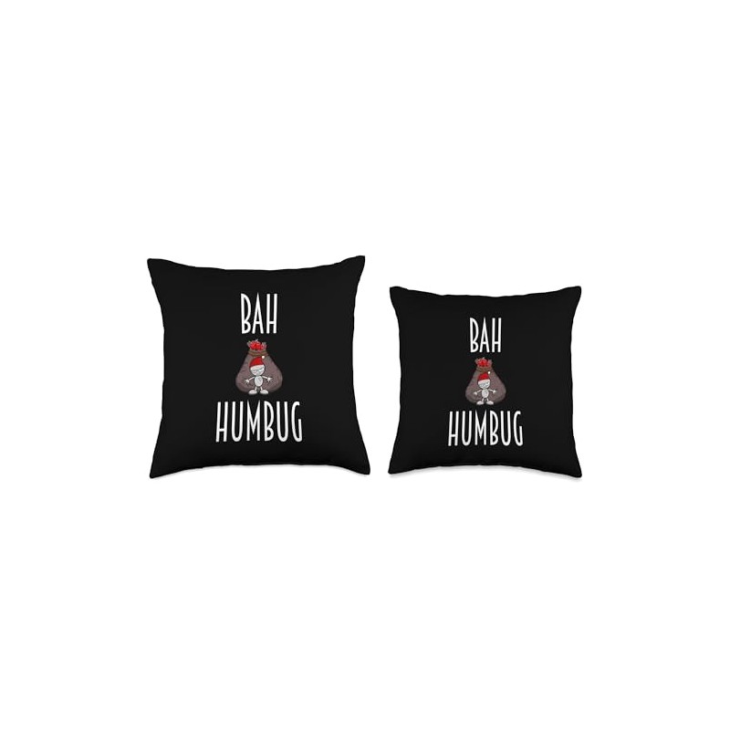 Bah Humbug - Christmas Xmas Winter Holidays Throw Pillow