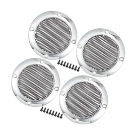 Motoforti Universal 2" Car Speaker Grills Cover Mesh Round 2 Inch Audio Speaker Subwoofer Guard Protector Case with Mounting Screws Iron Silver Tone - Pack of 4 Long-lasting