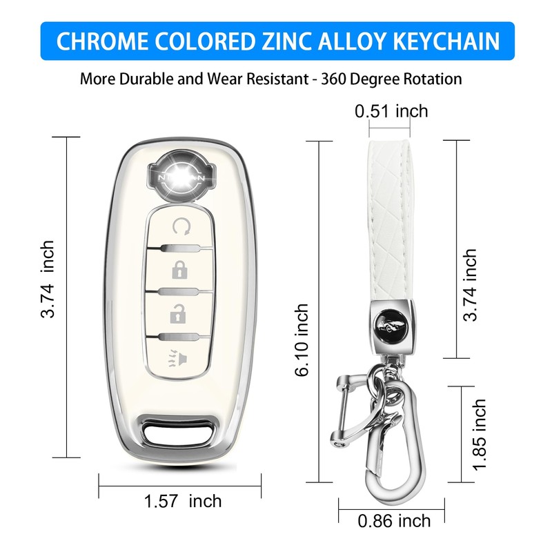 QBUC Key Fob Cover for Nissan, Car Key Fob Protector