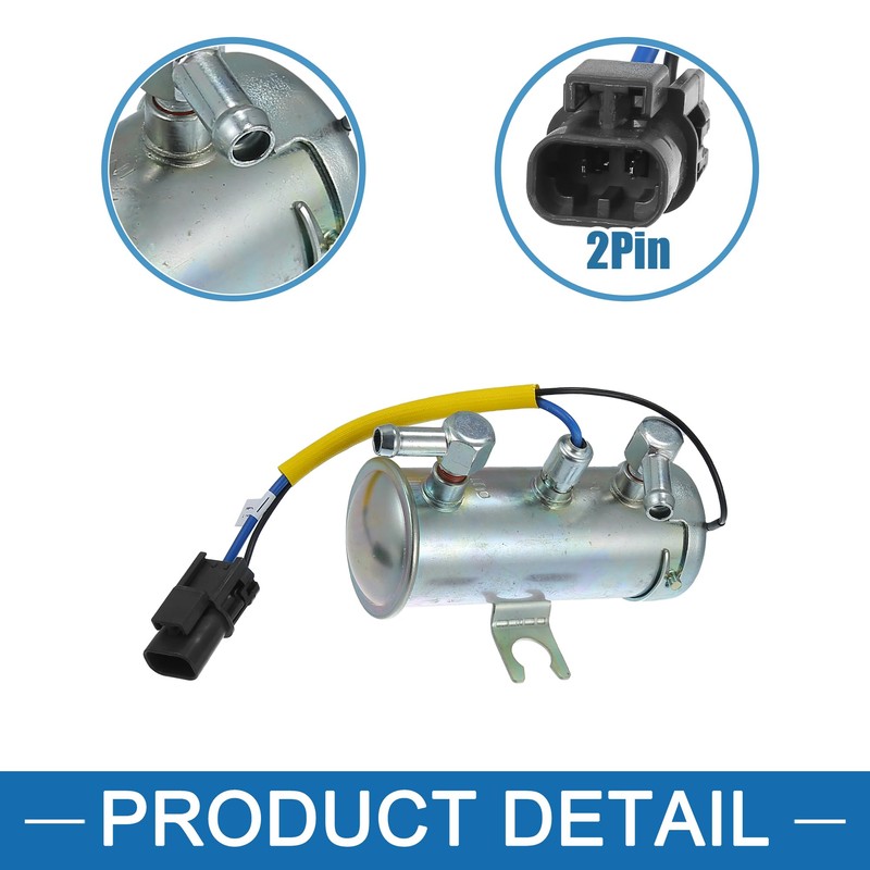 A ABSOPRO 24V Electric Fuel Pump Metal Silver Tone (Set