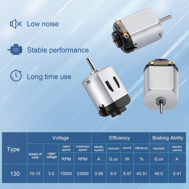 Coume 200 Pack Dc Motor 1.5-3v 23000rpm Mini Hobby Electric