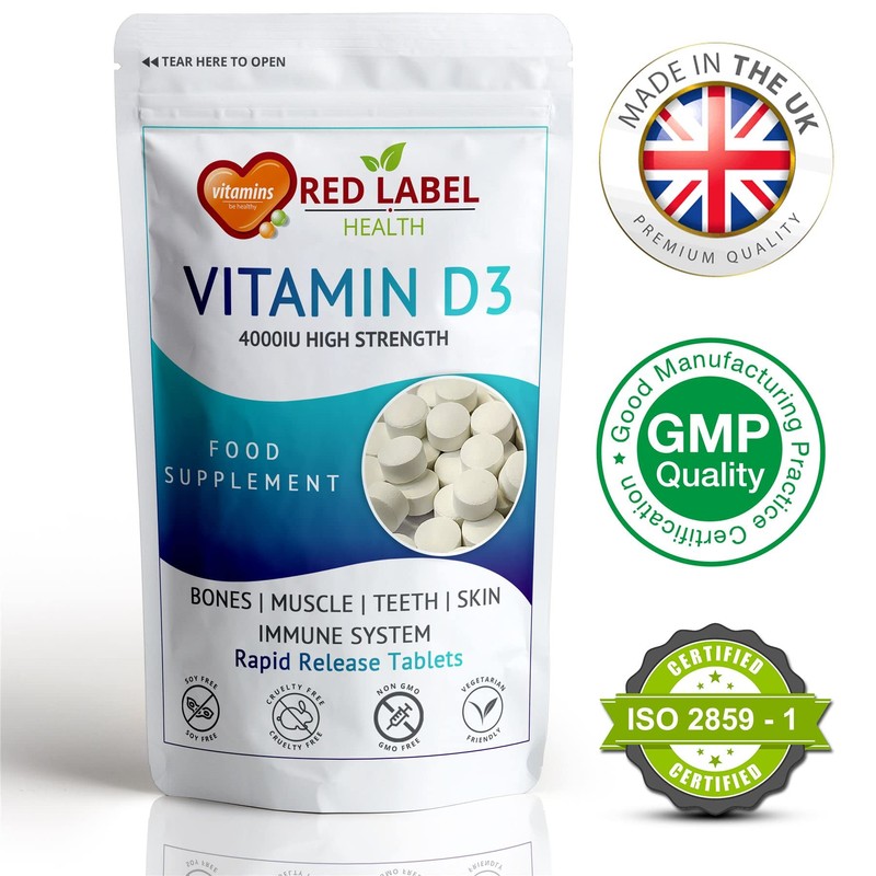 Vitamin D3 Tablets 4000IU, 90 Vitamin D Supplement Tablets (3