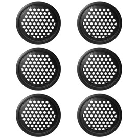 Auvotuis 6Pcs 53mm/ 2inch Air Vents Stainless Steel, Black Round Soffit Louver Vent Mesh Hole Air Vent Louver for Bathroom, Kitchen, Cabinet, Wardrobe