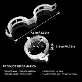 100 PCS Climbing Plant Support Clips, Tomato Grape Clip, Plastic Trellis Clips, Garden Clip for Stems and Vines to Make Plants Grow Upright, Suitable for Cucumber, Vegetable Plants, White