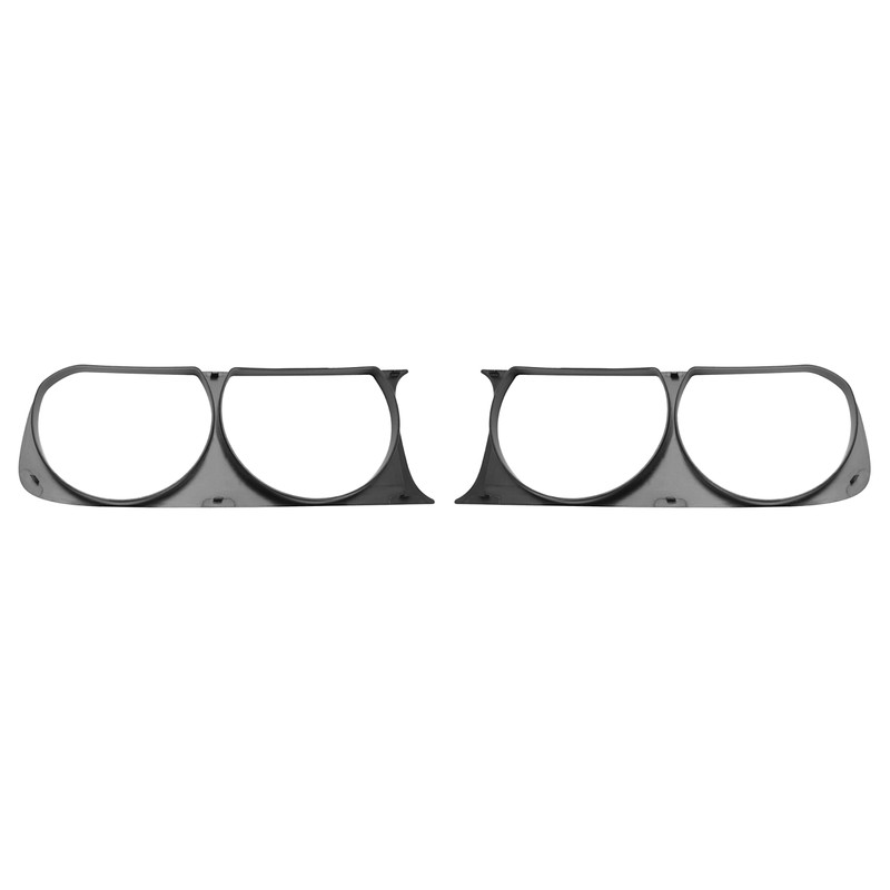 HECASA Headlight Bezels Pair Compatible with 2008-2014 Dodge Challenger Black