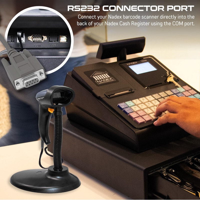 Nadex Handheld Barcode Laser Scanner for Cash Register CR360 /