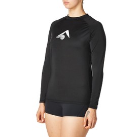 Kanu Surf Women's Standard Keri Long-Sleeve UPF 50+ Rashguard, Black, Medium