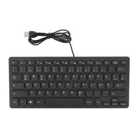 78 Keys Language Ultra Thin Keyboard Plug and Play Splash Proof USB Wired Compact Keyboard for English Bilingual Users German(QWERYZ Layout)