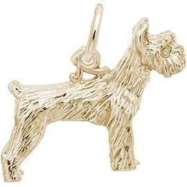 Rembrandt Schnauzer Dog Charm - Metal - Gold-Plated Sterling Silver