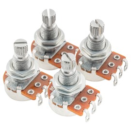 Alpha Mini B500K Metric Potentiometers Split Shaft Linear Taper Pots for Electric Guitar or Bass (4 Pcs)