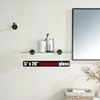 JQK Bathroom Glass Shelf Black, Tempered Glass Shower Storage 20