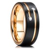 King Will 8mm Tungsten Carbide Wedding Ring for Men Black