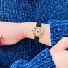 WOCCI 14mm Watch Strap with Gold Buckle, Elegant Genuine Leather