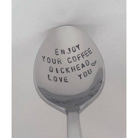 Funny Coffee Spoon "Enjoy Your Coffee... Love You" Valentine's Day Gift for Him - Perfect Anniversary Boyfriend Gift Prank