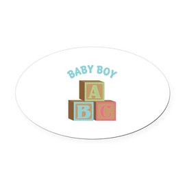 CafePress Baby Boy Blocks Euro Oval Car Bumper Magnet
