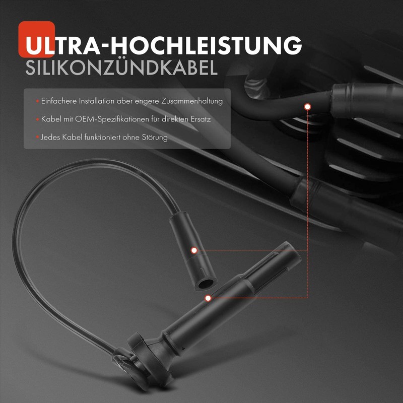 Frankberg 4x Ignition Cable Set Petrol Compatible with Forester SF