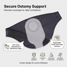 Waterproof Ostomy Bag Cover for Shower – Soft Concealment Pouch for Colostomy & Ileostomy, Adjustable Strap with Hook and Loop Opening, Leak & Odor Resistant Fabric for Women & Men(Large)