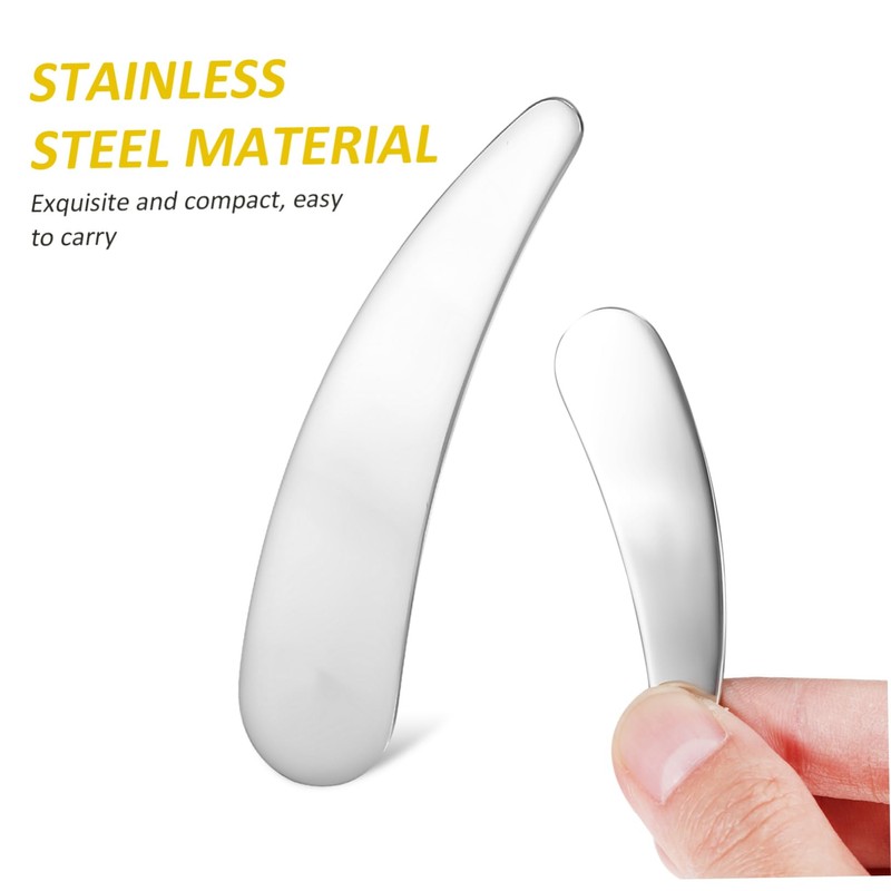 KOMBIUDA Set of 2 Metal Makeup Spatulas Skincare Tool Comfortable