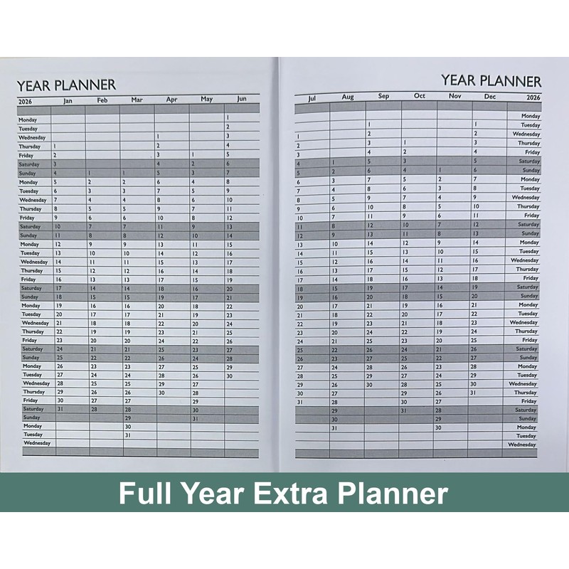 PaulStore 2026 A4 / A5 / A6 Diary Day to