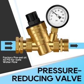 RVGUARD RV Water Pressure Regulator Kit, Inline Water Filter, Hose Splitter, Flexible Connector, Hose Quick Connect, Complete Kit for Fresh Water Hook Up