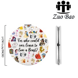 Zuo Bao B&B Fans Makeup Mirror Fairy Tales Lover Gift Learn to Love A Beast Mirror Bookworm Gift (Love a Beast)