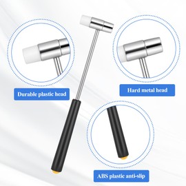 Lnngub Dual Head Jewelry Hammer,7 Inches Fret Hammer Lightweight Small Mallet Small Size Craft Mallet for DIY Crafts,Watches,Tuning,Jewelry Making,Woodworking,Musical Instruments