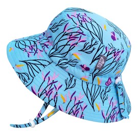 Jan & Jul Summer Baby Girl Sun-Hat for Toddler, with Strings (M: 6-24 Months, Spring Flowers)