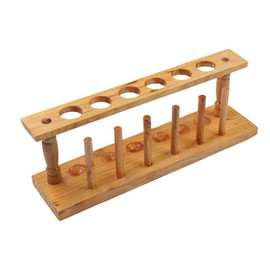 Wooden Test Tube Rack,6 Holes Lab Test Tube Holder Laboratory Instrument Test Tube Support Rack Student Biology Lab Equipment School Supply