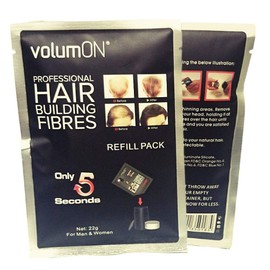 Black Hair Building Fibres Refill Pack 22g Amazing New Concept to Save Money, Dont Throw Away Your Old Container, Works With ALL Brands